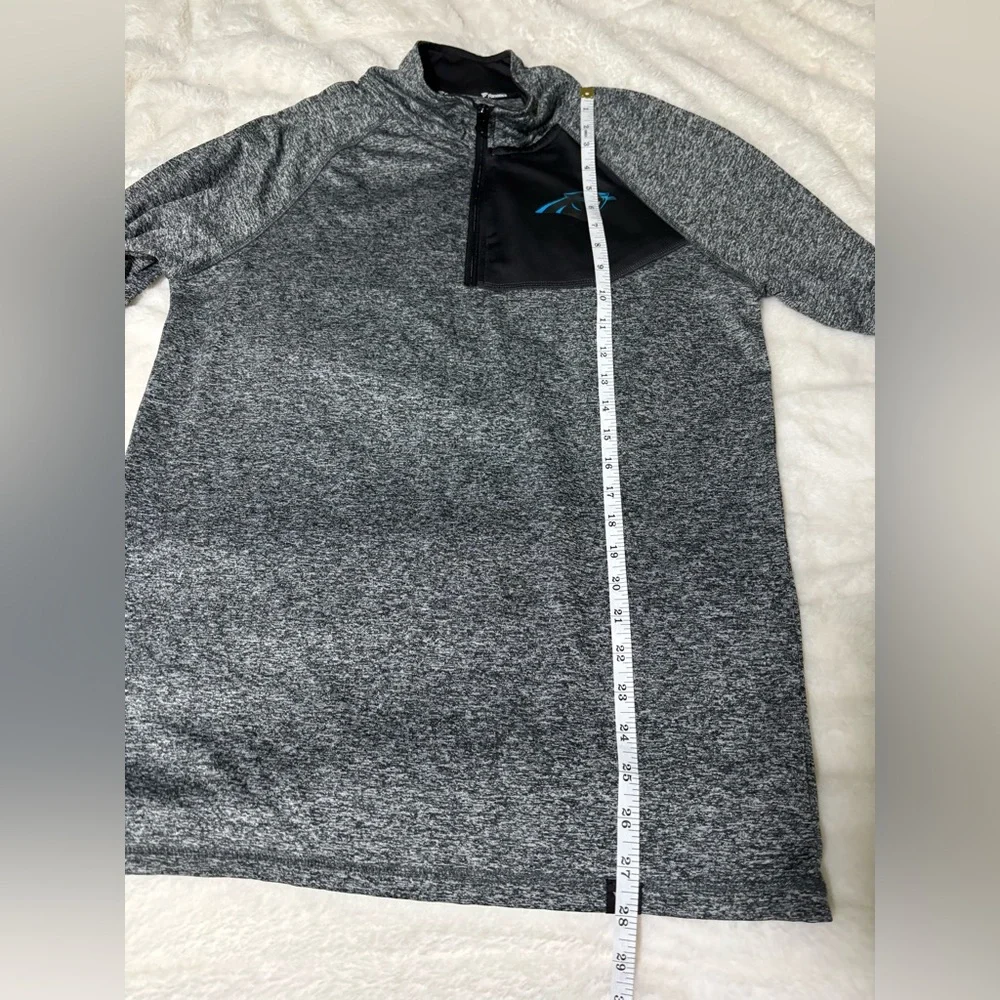 Fanatics Carolina Panthers Heather Gray and Black Quarter-Zip Pullover